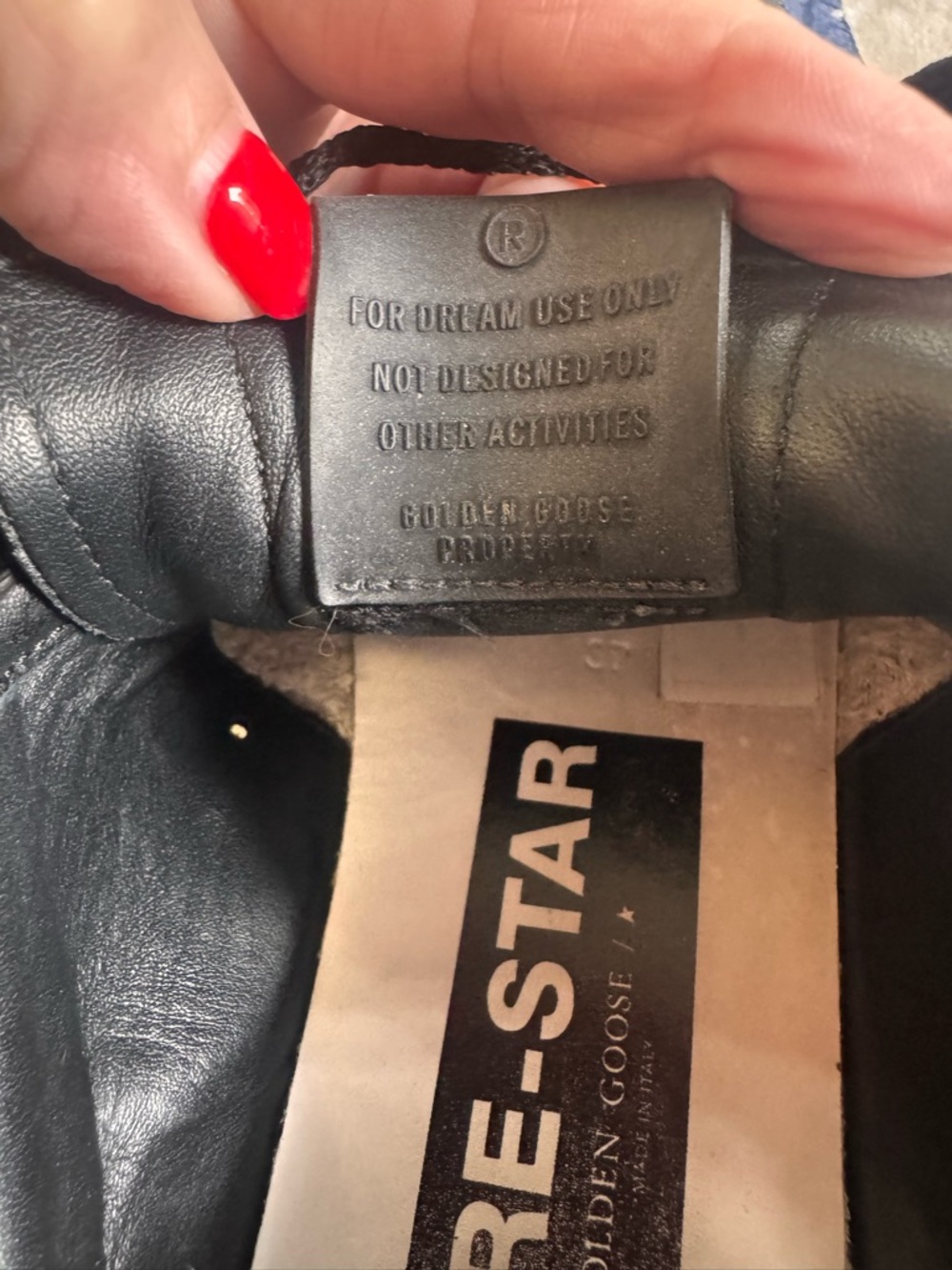 Golden Goose Pure Star Black Leather Sneakers- Size 37 / 7. - Picture 7 of 10